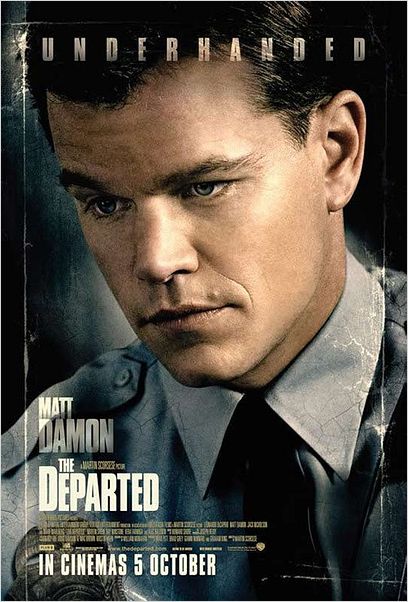 Infiltrados : cartel Martin Scorsese, Matt Damon