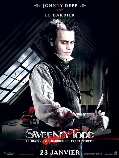 Sweeney Todd: El barbero diabólico de la calle Fleet : Cartel Johnny Depp, Tim Burton